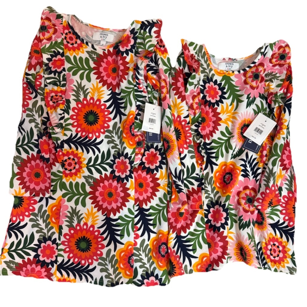 Mommy and Me Dress Size 3T 4T Toddler Floral Long Sleeve MSRP $88 New with tags.